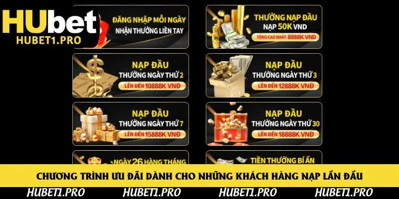 Chương trình ưu đãi dành cho những khách hàng nạp lần đầu